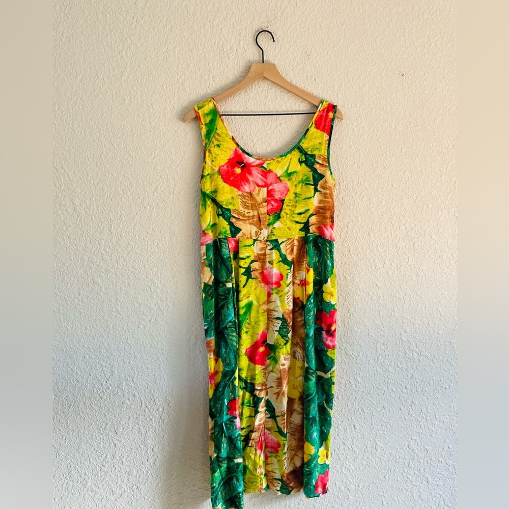 Vintage Jams World Floral Sleeveless Midi Dress - Picture 2 of 12
